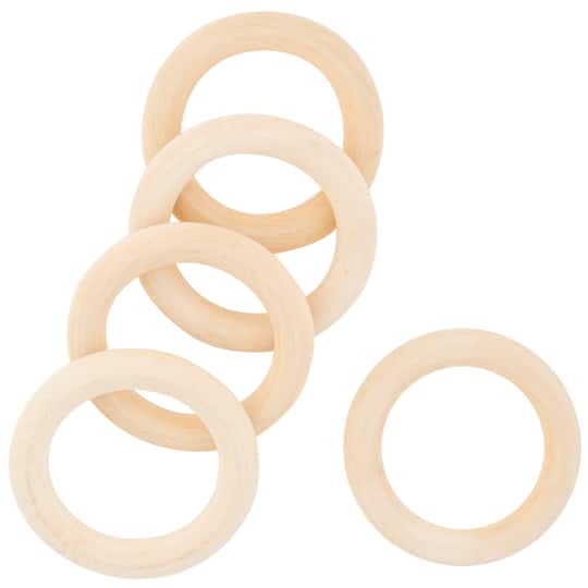 Loops & Threads® Wood Cabone Rings, 5ct.